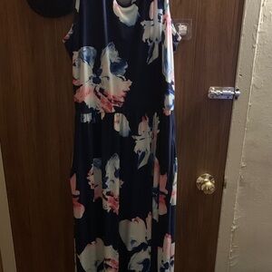 Call It Spring Navy and Pink Floral Maxi Dress